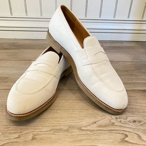 Paul Stuart Men’s White Suede Loafers